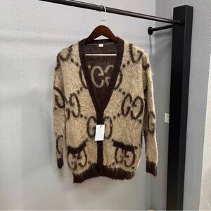 Gucci Tan and Dark Brown Women's Cardigan